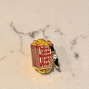 Scary Movie Ghost Face Popcorn Enamel Pin‎